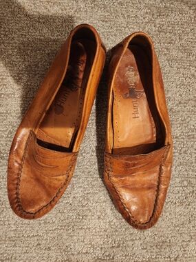 Hunt Club Brown Leather Penny Loafers for Men Vintage